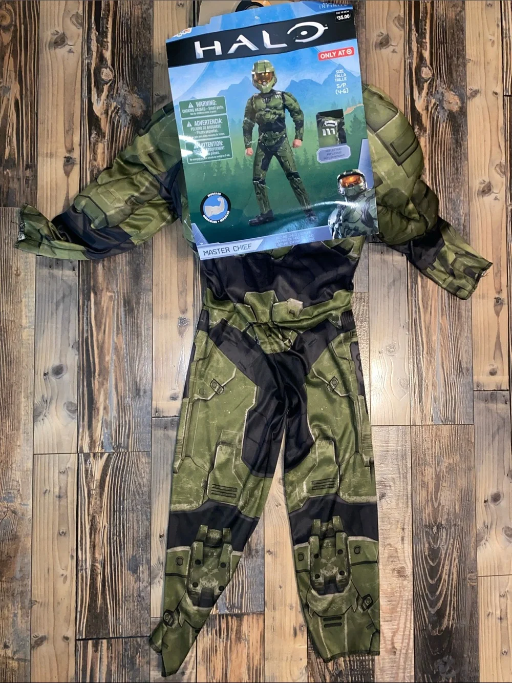 Disguise Halo Master Chief Muscle Costume - Green and Black size small 4-6